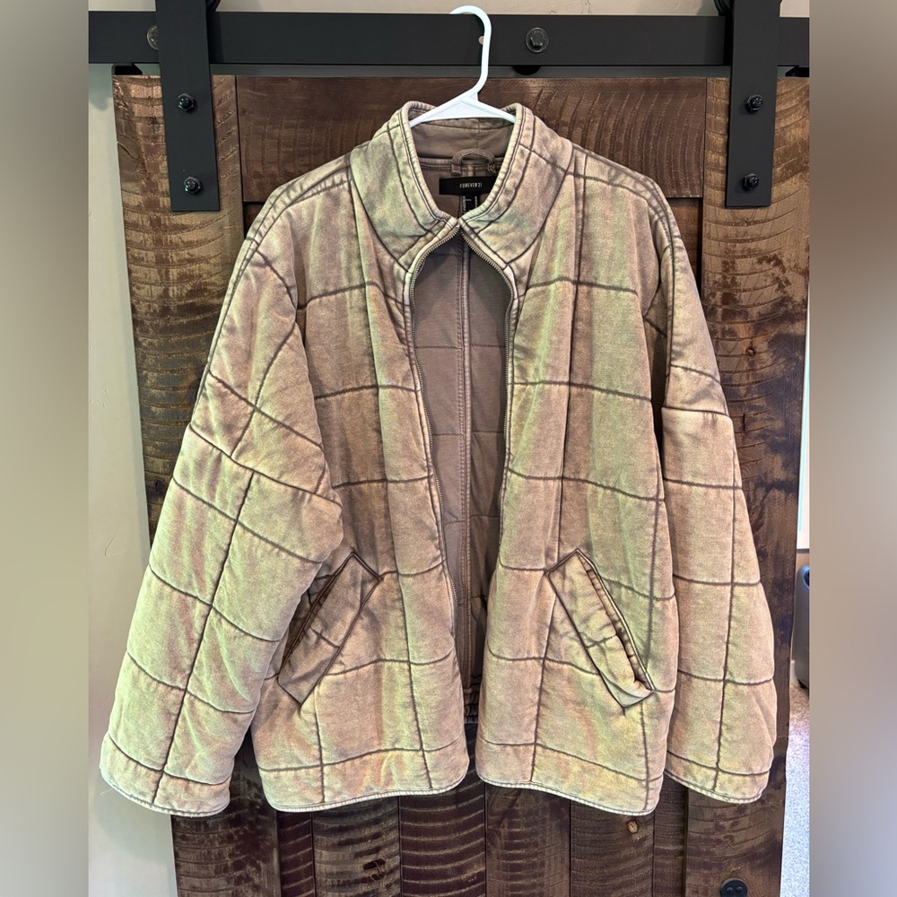 Forever 21 Beige Zip-Up Jacket